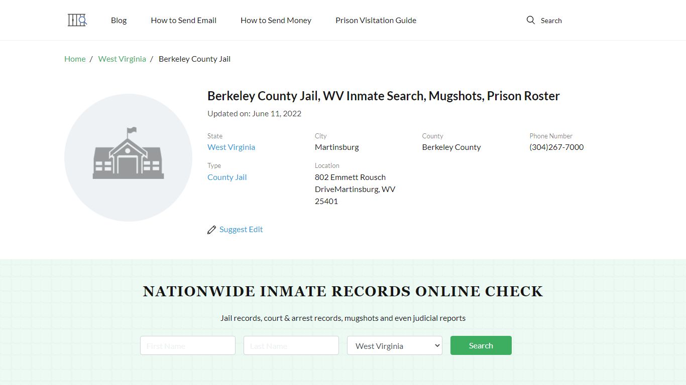 Berkeley County Jail, WV Inmate Search, Mugshots, Prison ...